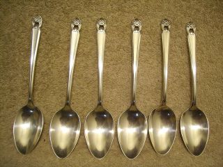 6 Rogers 1941 Eternally Yours Place Or Oval Soup Spoons Is Silverplate photo
