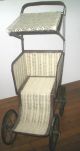Vintage Wicker Baby Doll Carriage Buggie Stroller Metal Lace Top Baby Carriages & Buggies photo 1