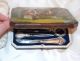 Rare Hand Painted Antique German Sewing Etui - Sterling Silver Tools Thimble Etc Germany photo 1
