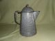 Antique Splatter Grey Graniteware Coffee Teapot Flip Top Lid Primitives photo 2