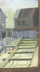 1969 Vintage Orig Oil Painting Empty Dry Dock After Launch Signed Barton Nr Yqz Other photo 2