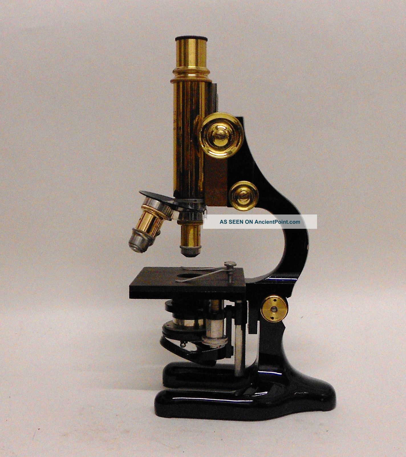 Cased Brass Microscope E.  Leitz Wetzlar No.  94363 C1909 Lens Accessories Exc Other photo