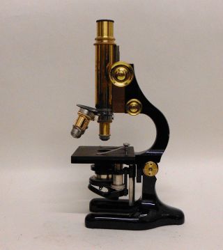 Cased Brass Microscope E.  Leitz Wetzlar No.  94363 C1909 Lens Accessories Exc photo