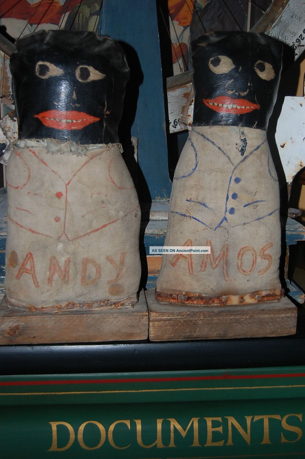 Early 1900 ' S Black Americana - Carnival Knock Down Plush - Andy & Amos @rare@ Primitives photo
