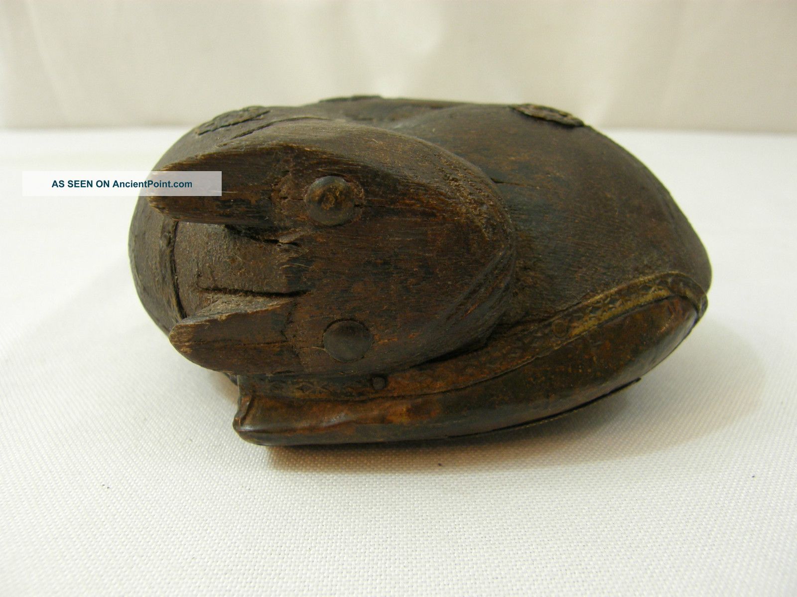 Wonderful Old Folk Art Wood Whimsy Carving Of A Sleeping Cat Primitives photo