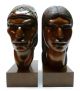 Pair A.  Franco Bolivian Carved Rosewood Native Portrait Busts - Art Deco Art Deco photo 2