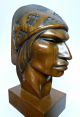 Pair A.  Franco Bolivian Carved Rosewood Native Portrait Busts - Art Deco Art Deco photo 4