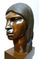 Pair A.  Franco Bolivian Carved Rosewood Native Portrait Busts - Art Deco Art Deco photo 5
