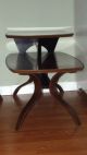 2 Vtg Mid - Century Danish Modern End Side Table Eames 60s Retro Tiered Bent Wood Post-1950 photo 2