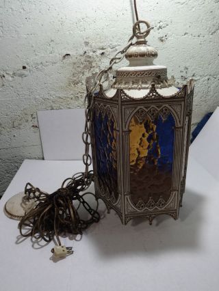 Antique Art Nouveau Gothic Ceiling Light: Early 20th Century Very Rare photo