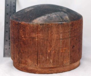 Vintage Or Antique Wood Hat Form Mold Industrial Millinery Owned By Lillian Head photo