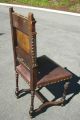 Antique Vintage Spanish Renaissance Dragon Embossed Leather Accent Chair 1900-1950 photo 3
