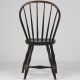 American Black Painted Antique Bamboo Bowback Windsor Side Chair,  Early 19th C. 1800-1899 photo 3