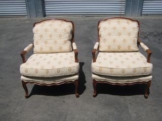 2 Baker Upholstered Chairs + Free Matching Ottoman photo