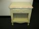 Vintage French Provincial Style Off White & Pink Stencil Night Stand Solid Wood Post-1950 photo 1