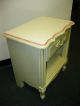 Vintage French Provincial Style Off White & Pink Stencil Night Stand Solid Wood Post-1950 photo 2