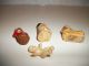 Antique Miniature Chalk Figures,  Set Of 4,  Made In England,  1930 - 40s Primitives photo 1