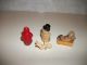 Antique Miniature Chalk Figures,  Set Of 4,  Made In England,  1930 - 40s Primitives photo 2