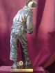 Period French Bronze Statue Musician C.  1880 Signed Bouret Metalware photo 2