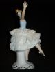Antique German Porcelain Dresden Lace Ballerina Lady Dancer Figurine Figure Figurines photo 3