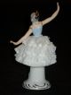 Antique German Porcelain Dresden Lace Ballerina Lady Dancer Figurine Figure Figurines photo 5
