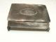 Antique Hand Hammered Pewter Box With Feet Was For Tobacco Metalware photo 1