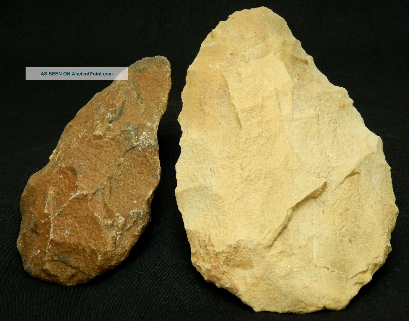 2 Lower Paleolithic Paleolithique Quartzite Hand Axes - 700000 To 100000 Bp - Sahara Neolithic & Paleolithic photo