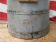 Early Antique Sugar Bucket Firkin Blue Gray Milk Paint Shaker Design Primitives photo 1