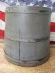 Early Antique Sugar Bucket Firkin Blue Gray Milk Paint Shaker Design Primitives photo 3