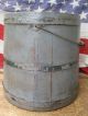 Early Antique Sugar Bucket Firkin Blue Gray Milk Paint Shaker Design Primitives photo 4