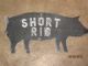 Vintage Butcher Shop Tin Pig Trade Sign Folk Art Meat Locker Short Rib Farm Barn Primitives photo 5