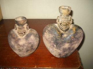 (2) Two Pottery Jug This Clay Pottery Jug,  Unknown Origin And Origin photo