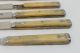 Terrific Antique Civil War Ear Bone Handle Knives And Fork Set Primitives photo 2