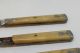Terrific Antique Civil War Ear Bone Handle Knives And Fork Set Primitives photo 4