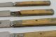 Terrific Antique Civil War Ear Bone Handle Knives And Fork Set Primitives photo 5