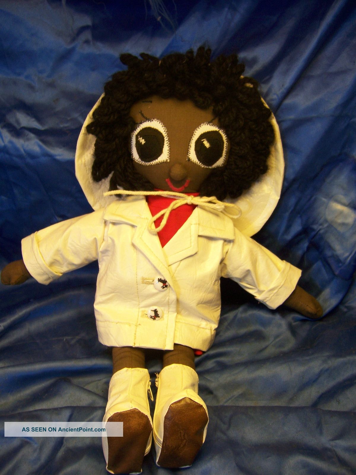 Black Folk Art Doll 1975 Bessette Elizabeth G.  Bessette With Rain Gear Primitives photo