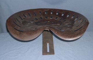 Early Cast Iron And Steel Patterned Tractor Seat photo