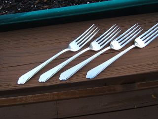 4 International Holmes & Edwards Guest Of Honor Dinner Forks 7 5/8 