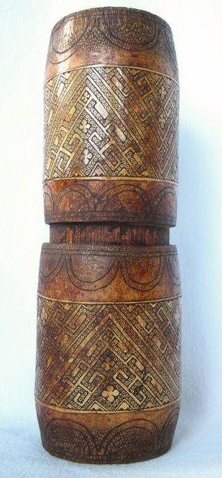 Bamboo Betel Nut Lime Container Timor Tribal Artifact Late 20th C photo