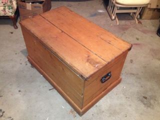 Antique Victorian Pine Blanket Chest Box Coffee Table End Table Storage Bedroom photo
