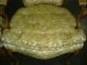 Pair Of Two Vintage French Provincial Silk Brocade Accent Arm Chairs Carved Legs Post-1950 photo 4