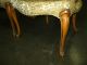 Pair Of Two Vintage French Provincial Silk Brocade Accent Arm Chairs Carved Legs Post-1950 photo 6