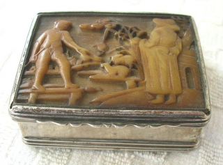 19th Century Japanese Silver Case,  With Hand Carved Lid.  Signed photo