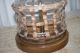 Mid Century Modern Lamp Glass Applied Reed Rattan Material Earth Tones Mid-Century Modernism photo 2