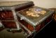 Antique Victorian Beveled Rose Thick Glass Vanity Jewelry Box Set Mirror Ornate Victorian photo 11