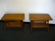 Pair Of Two Vintage Danish Modern Two Tier Solid Maple End Tables Night Stands Post-1950 photo 2