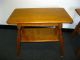 Pair Of Two Vintage Danish Modern Two Tier Solid Maple End Tables Night Stands Post-1950 photo 4