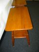 Pair Of Two Vintage Danish Modern Two Tier Solid Maple End Tables Night Stands Post-1950 photo 5