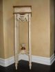 French Country Chic Shabby Tall Accent Table Stand Ornate White Plant Key Side Post-1950 photo 1