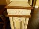 French Country Chic Shabby Tall Accent Table Stand Ornate White Plant Key Side Post-1950 photo 4